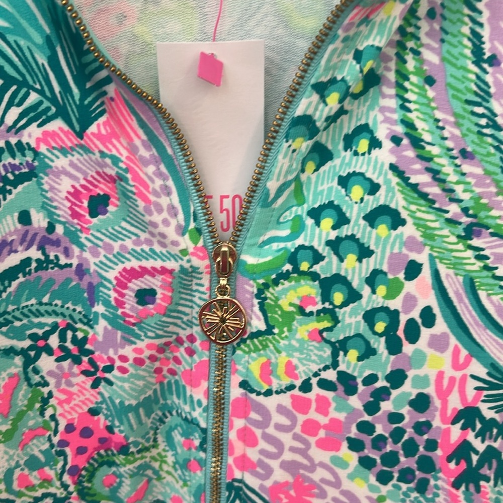 Lilly Pulitzer Colorful Long Sleeves 1/2 Zip Pullover Jacket Top Sweatshirt Sz S - Picture 3 of 5